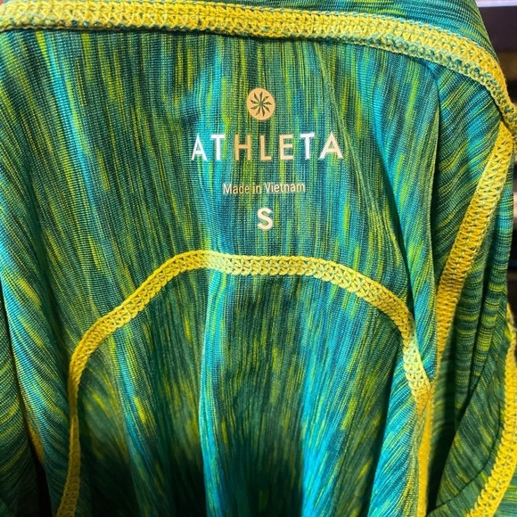 Athleta Pop Space Dye Reflective Long Sleeve Half Zip Pullover Top - Picture 9 of 11